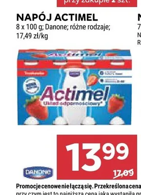 Napój Actimel Danone 8-pak promocja w Stokrotka