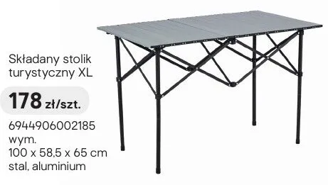Składany stolik turystyczny XL promocja w Castorama