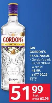 Gin Gordon's 37.5% 700 ML promocja w Selgros