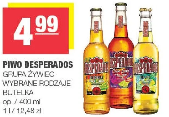 Piwo Desperados butelka wybrane rodzaje promocja w SPAR
