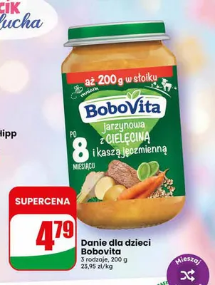 Danie dla dzieci Bobovita jarzynowa z cielęciną i kaszą jęczmienną promocja w Dino