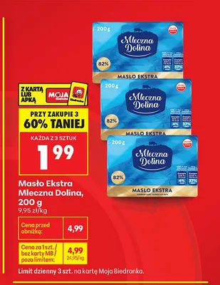 Masło Ekstra Mleczna Dolina promocja w Biedronka
