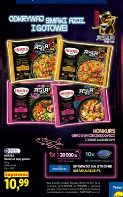 Zupa gotowa Asia Menu Thai Style z kurczakiem i grzybami mun Hortex promocja w Lidl