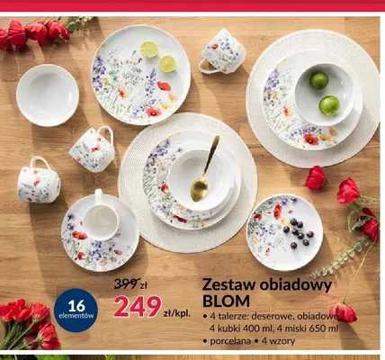 Zestaw obiadowy Blom 16 elementów promocja w Salony Agata