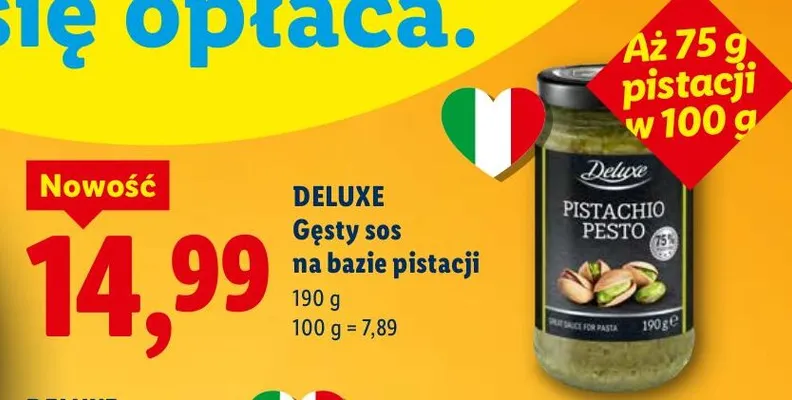 Gęsty sos na bazie pistacji promocja w Lidl