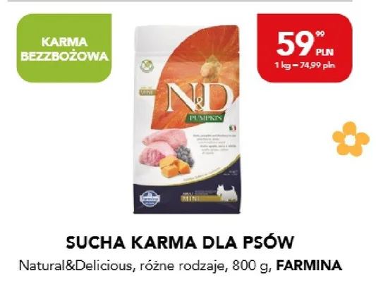 Sucha karma dla psów Natural&Delicious, różne rodzaje promocja w Aquael zoo