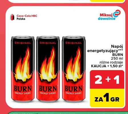 Napój energetyzujący Burn Original promocja w Carrefour