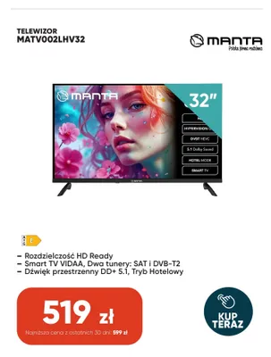 Telewizor Manta 32" promocja w Max Elektro