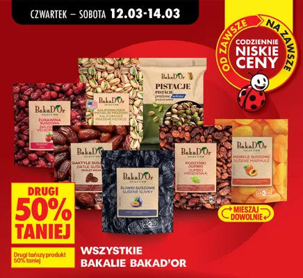 Wszystkie bakalie BakaD'Or DRUGIE -50% promocja w Biedronka