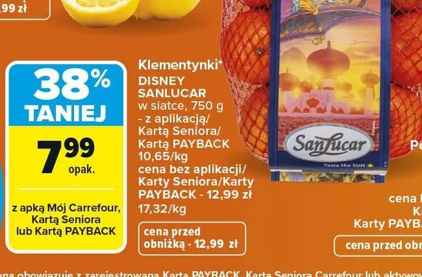 Klementynki w siatce Disney Sanlucar promocja w Carrefour