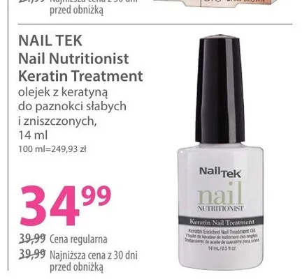 Odżywka do paznokci Nail Tek Nail Nutritionist Keratin Treatment promocja w Hebe