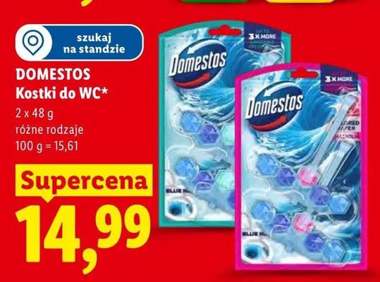 Kostki do WC Domestos 2x48g promocja w Lidl