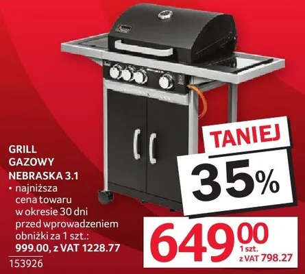 Grill gazowy Nebraska 3.1 promocja w Selgros