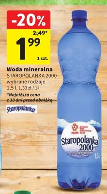 Woda mineralna Staropolanka 2000 promocja w Intermarche