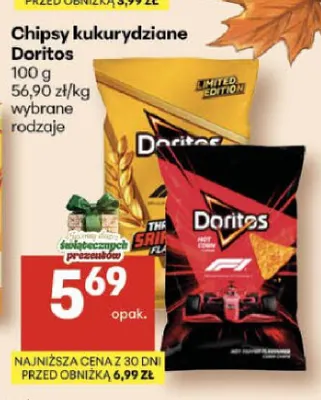 Chipsy kukurydziane Doritos promocja w Delikatesy Centrum