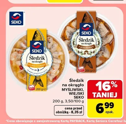 Śledzik na okrągło Wiejski Seko promocja w Carrefour