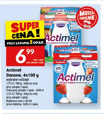 Actimel Danone 4-pak promocja w Twój Market