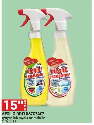 Środek czyszczący MEGLIO ODTŁUSZCZACZ cytryna lub mydło marsylskie promocja w Merkury Market