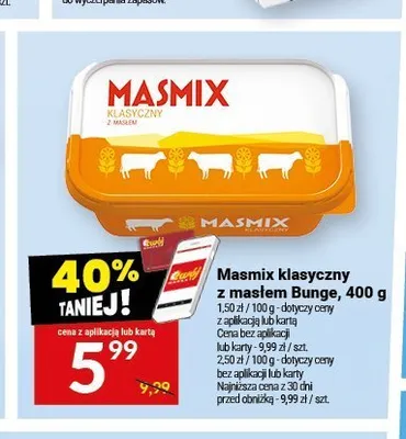 Masmix klasyczny z masłem Bunge promocja w Twój Market