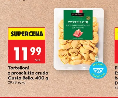 Tortelloni z prosciutto crudo Gusto Bello promocja w Biedronka