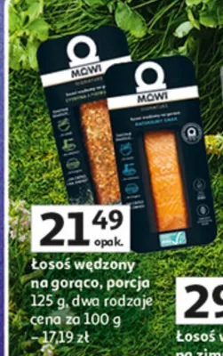Łosoś wędzony na gorąco, porcja 125g, dwa rodzaje promocja w Auchan