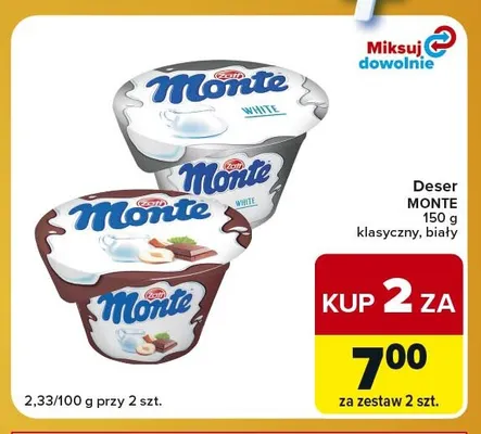 Deser Monte biały Zott promocja w Carrefour Express