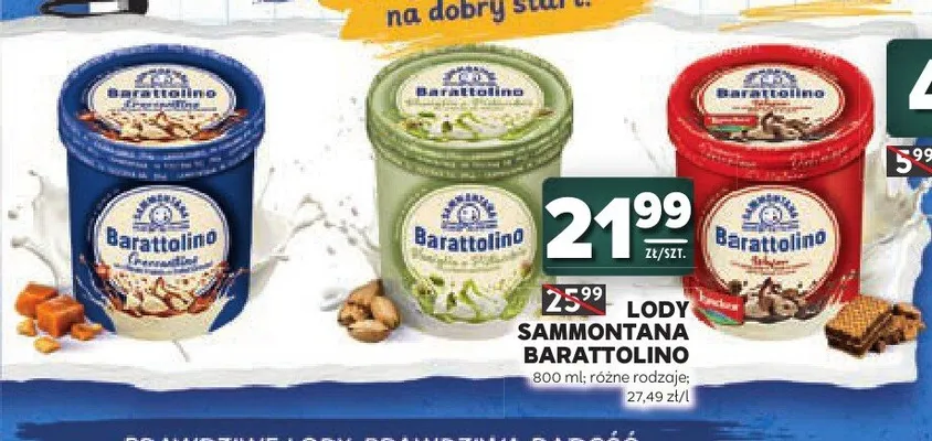 Lody Sammontana Barattolino Fragola promocja w Stokrotka