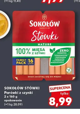 Parówki z szynki Sokołów Stówki promocja w Kaufland