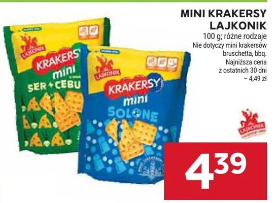 Krakersy mini Lajkonik promocja w Stokrotka