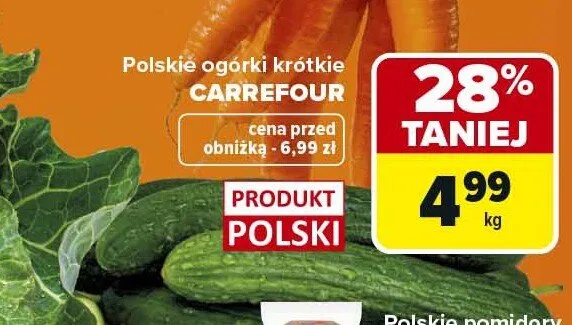 Ogórki krótkie polskie Carrefour promocja w Carrefour