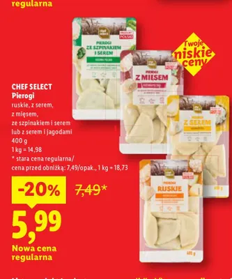 Pierogi ruskie Chef Select promocja w Lidl