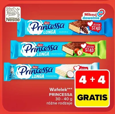 Wafelek Princessa Longa kokosowa promocja w Carrefour Market