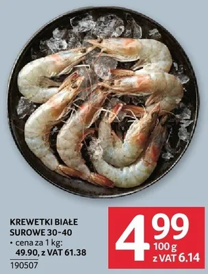 Krewetki białe surowe 30-40 cena za 1 kg promocja w Selgros