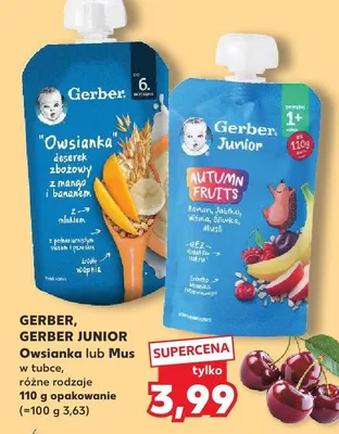 Owsianka lub Mus w tubce Gerber promocja w Kaufland