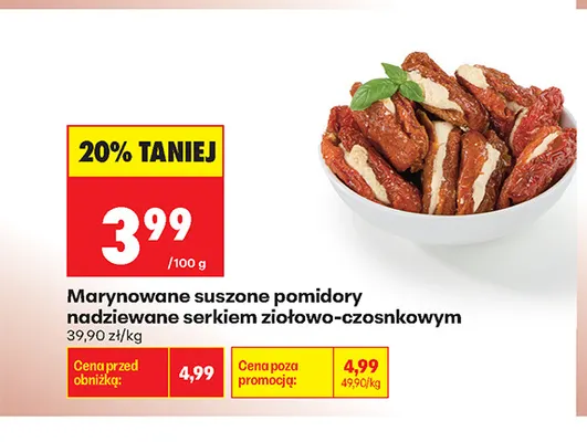 Marynowane suszone pomidory nadziewane serkiem ziołowo-czosnkowym promocja w Biedronka