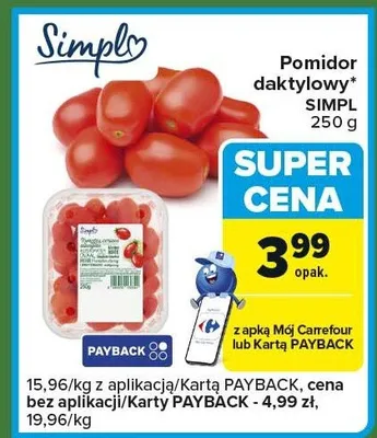 Pomidor daktylowy promocja w Carrefour Express