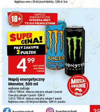 Napój energetyczny Monster Juiced Mango Loco promocja w Twój Market