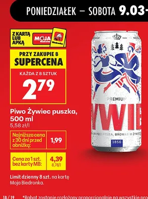Piwo puszka promocja w Biedronka