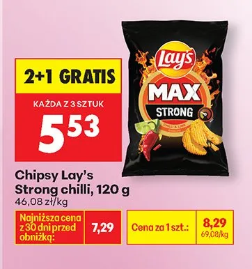 Chipsy Max Strong chilli promocja w Biedronka