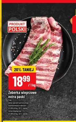 Żeberka wieprzowe extra paski promocja w POLOmarket