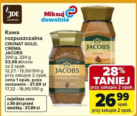 Kawa rozpuszczalna Cronat Gold, Crema Intense promocja w Carrefour Market