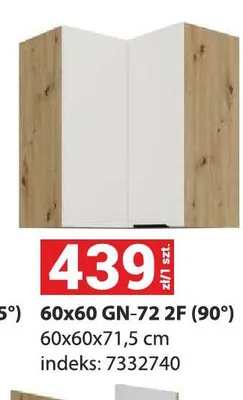 Szafka kuchenna Aria 60x60 GN-72 2F (90°) promocja w Merkury Market