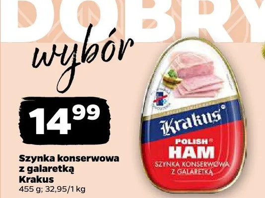 Szynka konserwowa z galaretką Krakus promocja w Netto
