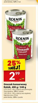 Groszek konserwowy Rolnik promocja w Twój Market