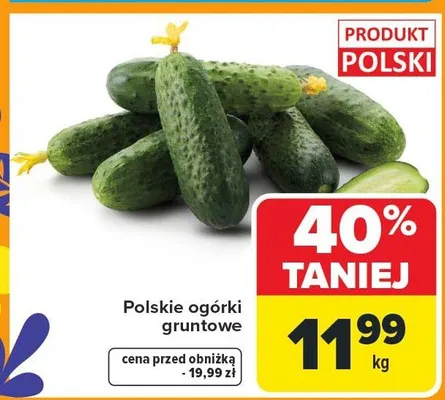 Ogórki gruntowe polskie Carrefour promocja w Carrefour