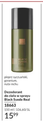 Dezodorant do ciała w sprayu Avon Black Suede Real promocja w AVON