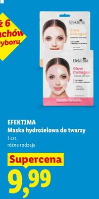 Maska hydrożelowa do twarzy Efektima Glow Collagen promocja w Lidl