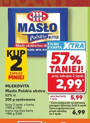 Masło Polskie ekstra Mlekovita promocja w Kaufland