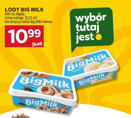 Lody Big Milk śmietankowo waniliowy Algida promocja w Stokrotka
