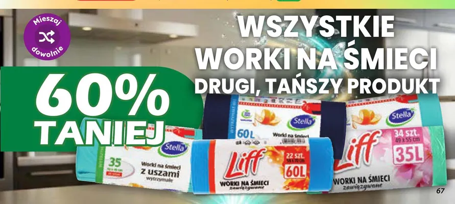 Worki na śmieci zawiązywane Liff 35 l promocja w Dino
